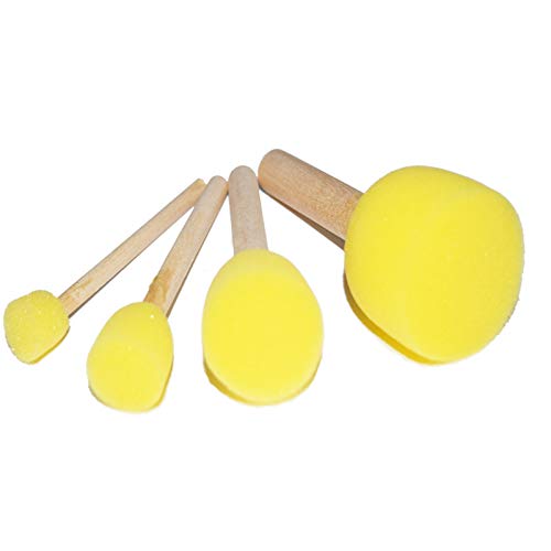 [Australia - AusPower] - 60pcs Assorted Round Paint Foam Sponge Brush Set Painting Tools, Brush Set - Great for Kids Arts and Crafts, Stencils, Painting 