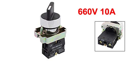 [Australia - AusPower] - uxcell A14112200ux0184 ZB2-BE101C NO SPST 2 Positions Maintained Rotary Select Selector Switch 600V 10A 
