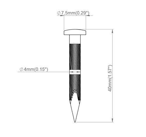 [Australia - AusPower] - 4x40 mm - 1.5 inch Hardened High carbon steel nails for masonry and metal plates 200 pcs (1.54 lb.) 