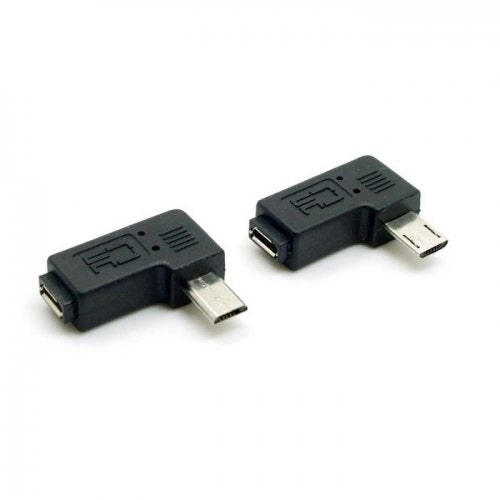 [Australia - AusPower] - Cablecc 2pcs 9mm Long Connector 90 Degree Left & Right Angled Micro USB 2.0 5Pin Male to Female Extension Adapter Cablecc 