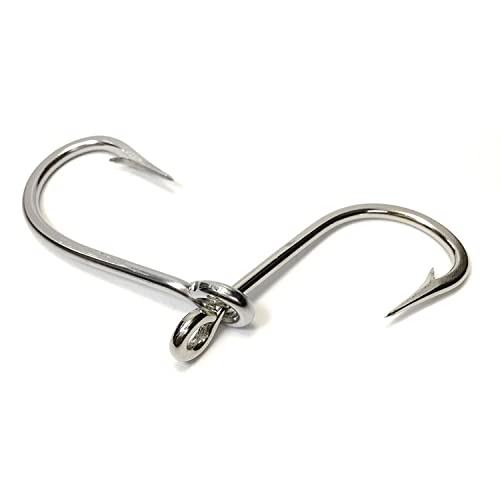 [Australia - AusPower] - #5/0 Gamakatsu/Mustad Off Brand 50pcs Heavy Duty Extra Strength 7691 Stainless Steel Jigging Assist Hook Sharpened Live Bait/Bass Fish Hook, Silver 