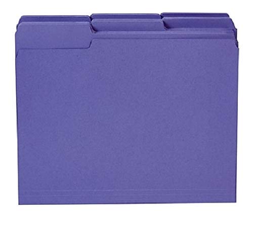 [Australia - AusPower] - 1InTheOffice Purple File Folders Top-Tab File Folders, 3 Tab, Purple, Letter Size, 24/Pack 