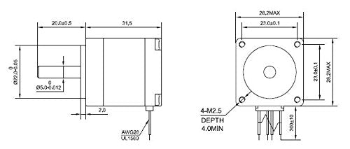 [Australia - AusPower] - STEPPERONLINE Mini Stepper Motor Nema11 Bipolar 0.67A 8.5oz-in/6Ncm DIY Robot CNC (No Single keyed shaft) 
