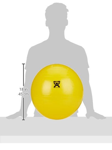 [Australia - AusPower] - Rolyan Energizing Exercising Balls, Yellow 17 3/4", Vinyl Therapy Ball for Physical and Occupational Therapy, Fitness Ball for at-Home Work Outs, Yoga, Balance, Pilates, and Core Training Activities 17-3/4" 
