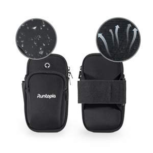 [Australia - AusPower] - Runtopia Multi-Pockets Running Armband, Super Light Material, Water Resistance Design, Suitable for Different Sports Black 
