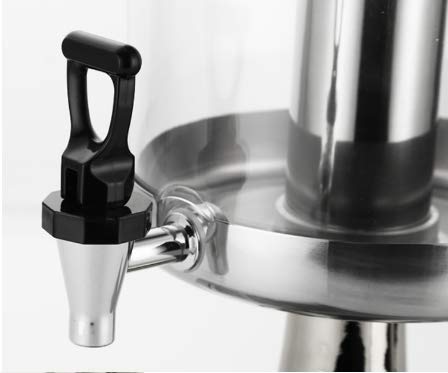 [Australia - AusPower] - Beverage Dispenser Replacement Spigot Faucet Tap with Black Handle,Premium Stainless Steel Spigot Dispenser for Jar, Juice,Cold Drink,Wine,Beer (16mm) 