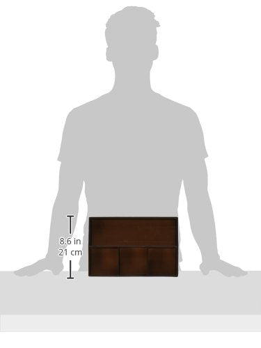 [Australia - AusPower] - UnionBasic Flat 4-Slot Leather Drawer Tray Desk Stationery Sundries Gadget Organizer Storage Box Pen Pencil Holder Case Container (Brown) Brown 