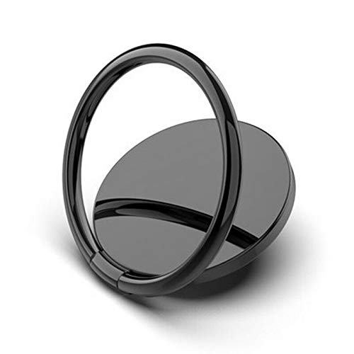 [Australia - AusPower] - Pokanic Cell Phone Metal Ring Holder Finger Grip Stability Kickstand 360° Rotation Adjustable Collapsible Compatible with Apple iPhone, Samsung Galaxy, LG (Black) Black 