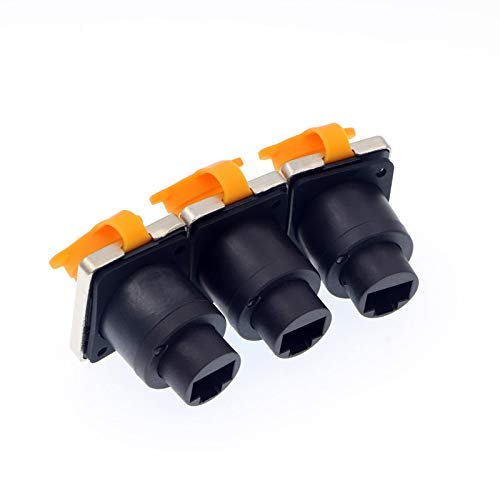[Australia - AusPower] - RJ45 Waterproof Dust Plug Connector 3 pcs RJ45 connectors IP65 Mount Ethernet Panel Connector Straight Black 