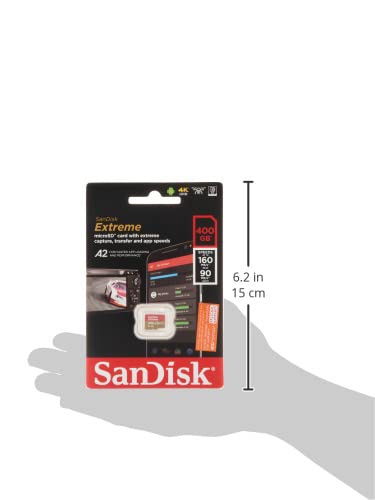[Australia - AusPower] - SanDisk 400GB Extreme MicroSDXC UHS-I Memory Card - C10, U3, V30, 4K, A2, Micro SD - SDSQXA1-400G-GN6MN 
