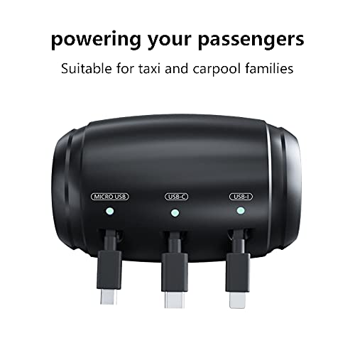 [Australia - AusPower] - Multi Car Retractable Cord 3 in 1 Power Charging Station Car Charger USB with A Additional Magnetic Phone Holder 