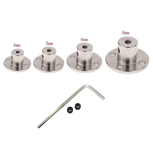 [Australia - AusPower] - Magic&Shell 2-Pack 4mm Flange Shaft Coupling High Hardness Metal Axis Bearing Fittings DIY Model Accessory Rigid Flange Guide Shaft Coupler Motor Connector 