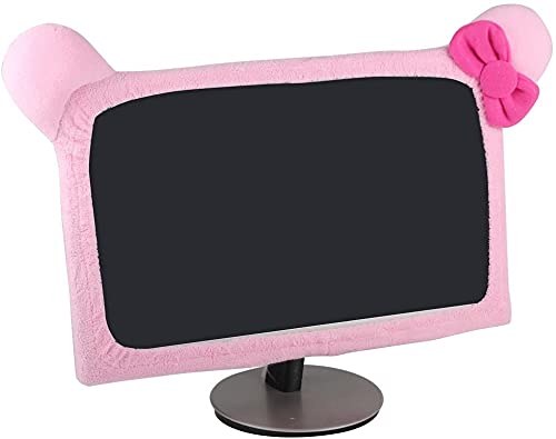 [Australia - AusPower] - Monfurise 20"-29" Lovely Cute Dustproof Computer Monitor Cover with Cat Ear Laptop TV LCD Screen Monitor Decoration Dust Cover Protector, Pink big Pink 