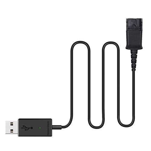 [Australia - AusPower] - Call Center Office Headset Quick Disconnect QD Cable to USB Plug Adapter for Plantronics Headset QD Connector Plug to Any Computer Laptop VOIP Softphone QD USB Adapter 