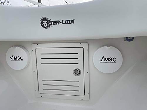 [Australia - AusPower] - Marine Speaker Covers 6.5 inch | Sold As Pair | Sun, Water, Dust Protection | Patented, Military-Grade Silicone Design | Black Logo 