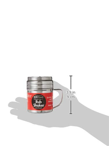 [Australia - AusPower] - Elizabeth Karmel’s Adjustable Dry Rub Shaker with Holes for Medium and Coarse Grind Seasonings, Stainless Steel, 1-Cup Capacity 