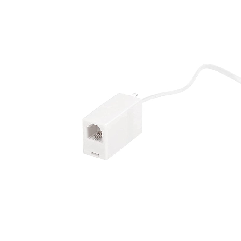 [Australia - AusPower] - Vthahaby 20 Feet Long Telephone Extension Cord Phone Cable Line Wire, with Standard RJ11 Plug and 1 in-Line Couplers and 25 Cable Clip Holders-White white 6 M 