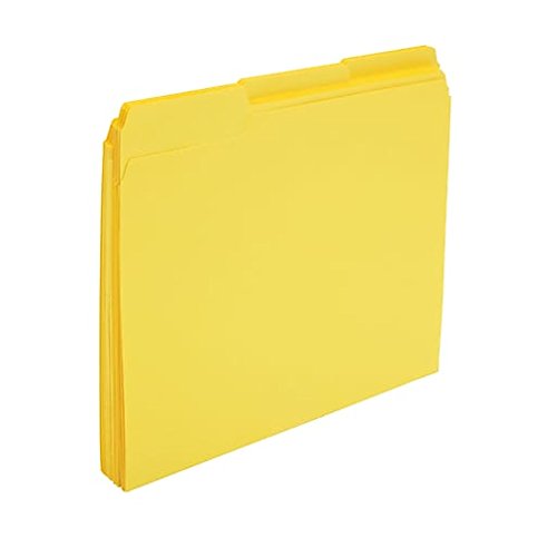 [Australia - AusPower] - 1InTheOffice Yellow File Folders Letter Size 1/3 Cut, 3-Tabbed File Folders, Letter Size File, "24Pack" 