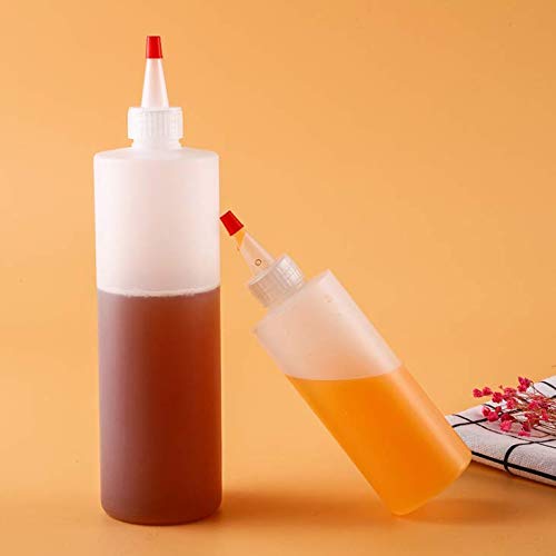 [Australia - AusPower] - HLLMX 4 PCS Plastic Squeeze Condiment Bottles Perfect for Ketchup, Sauces, Syrup, Condiments, Dressings, Arts and Crafts 4 Oz 
