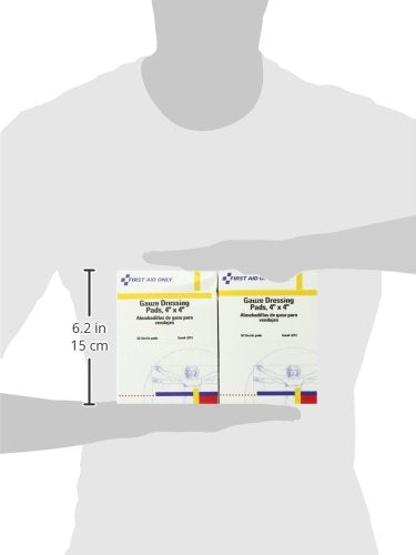 [Australia - AusPower] - First Aid Only 4" X 4" Sterile Gauze Dressing Pads, Box of 50 - J213 