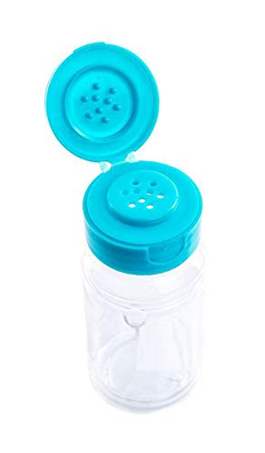 [Australia - AusPower] - Set of 2 - Plastic Salt and Pepper Shakers with Lid, Moisture Proof Spice Dispenser, Seasoning Container Pourer with Shaker Lids, 3.5 oz., Green / Blue Green/Blue 