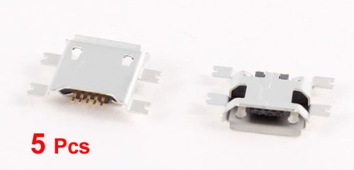 [Australia - AusPower] - uxcell 5 Pcs Micro USB Type B Female Socket 180 Degree 5-Pin SMD SMT Jack Connector 