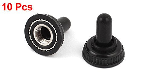 [Australia - AusPower] - uxcell a14123000ux0364 10Pcs Mini Toggle Switch Waterproof Boot Rubber Cover Cap Black 