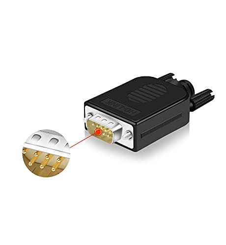 [Australia - AusPower] - 2Pcs DB9 Male Breakout Connector, DB9 Solderless Connector RS232 D-SUB Serial Adapters 9 Pin Port Terminal Breakout Board with Case Long Bolts Tail Pipe 