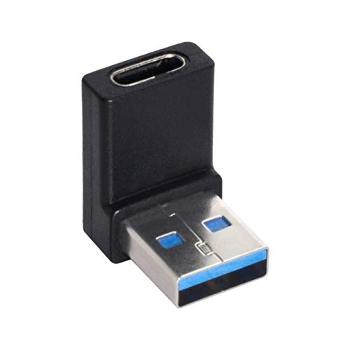 [Australia - AusPower] - Cablecc USB-C Type C Female 90 Degree Down Angled to USB 3.0 A Male Data Adapter for Laptop Desktop 