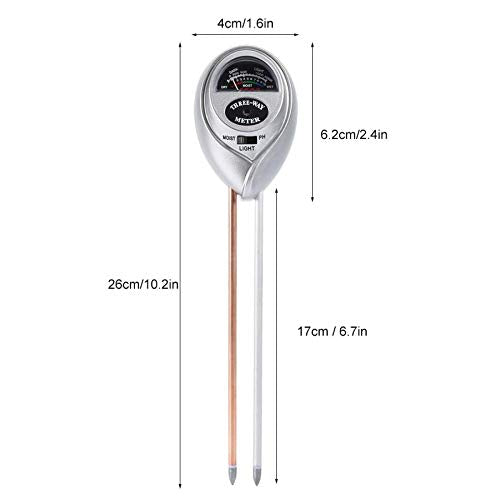 [Australia - AusPower] - TenYua 3 in 1 PH Meter Function Soil Tester Moisture Meter Humidity Monitor Light PH Detector With Probe PH Tester 
