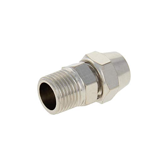 [Australia - AusPower] - Othmro 10Pcs Silver Copper Push to Connect Tube Fitting Thread Quick Connect Air Fittings Pneumatic Connector Straight Push Lock Air Hose Fittings PC6-1 PC6-1 10pcs 