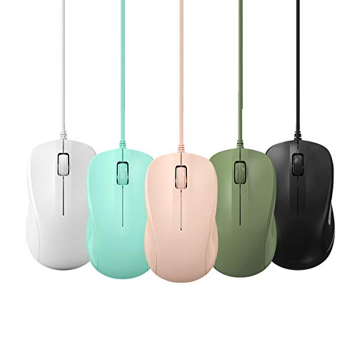 [Australia - AusPower] - CORN USB Silent Wired Computer Mouse with Easy Click for Office and Home, 1200DPI, Premium and Portable, Compatible with Windows PC, Laptop, Desktop, Notebook (Black) Black 