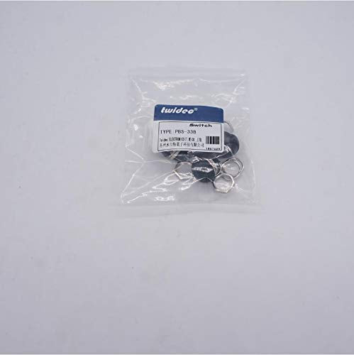 [Australia - AusPower] - Twidec/6Pcs 12mm 1/2" Mounting Hole On Off Mini Round Waterproof Momentary Push Button Switch Black PBS-33B-BK 