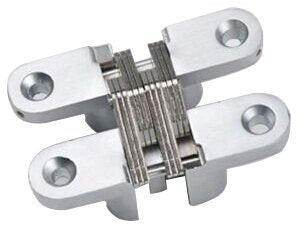 [Australia - AusPower] - Premium Mortise Mount Invisible/Concealed Hinges (2-3/8" Leaf Height) with 4 Holes (2 Hinges), Zinc Alloy, Satin Nickel Finish, 1/2" Leaf Width, 23/32" Leaf Thickness, Easy to Install 