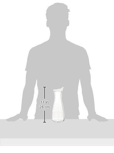 [Australia - AusPower] - Grant Howard Beverage Glass Carafe and Decanter with White Screw Top, 1 L, Clear 