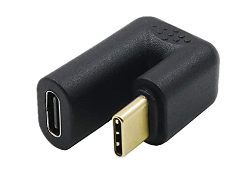 [Australia - AusPower] - USB C U Shape Adapter, Qaoquda 180 Degree Angled USB 3.1 Type C (USB-C) Male to Female U Shape Adapter 4K60hz Resolution 10Gbps for Laptop, Tablet & Mobile Phone 
