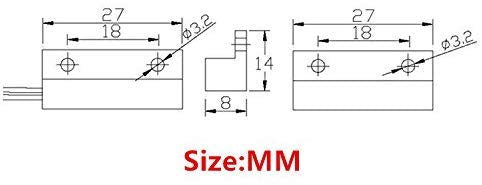 [Australia - AusPower] - 3X Magnetic Reed Switch Normally Open Closed NC NO Door Alarm Window Security/Magnetic Door Switch/Magnetic Contact Switch/Reed Switch,to DC 5V 12V 24V Light White-38 