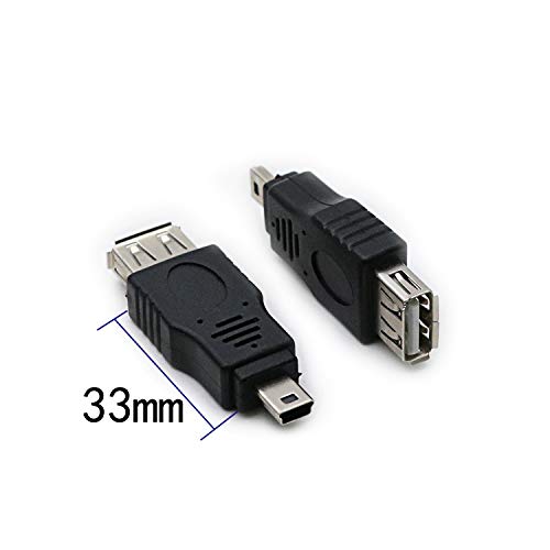 [Australia - AusPower] - 2 Pack USB 2.0 Mini USB Male to Type A Female OTG Adapter Connector Converter Coupler 