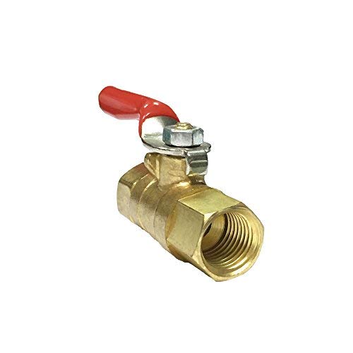 [Australia - AusPower] - Nigo Industrial Co. AN00 Series Forged Brass Inline Mini Ball Valve, 1/4" NPT Female x 1/4" NPT Female, 180 Degree Operation Lever Handle, Rated to 600WOG 1/4" x 1/4" NPT Female 