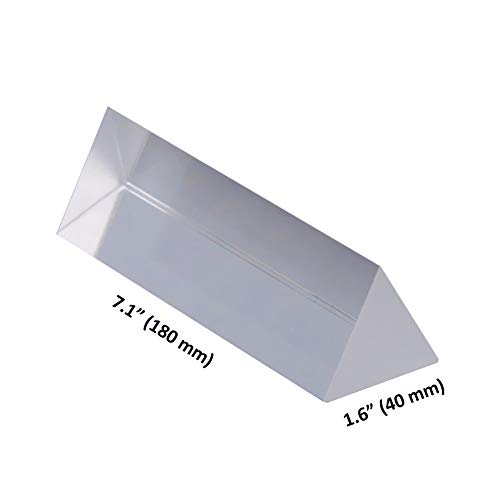 [Australia - AusPower] - 180 mm x 40 mm Large Glass Equilateral Triangular Prism for Teaching of Optics and Photo Effects with Gift Box 