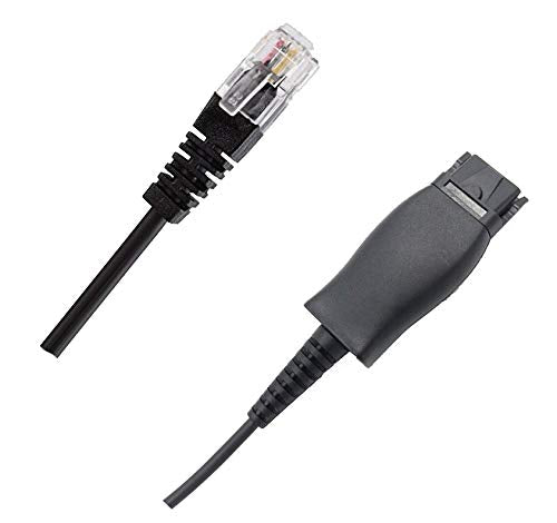 [Australia - AusPower] - HIS-1 Quick Connect Disconnect Cable to RJ9 Plug Adapter Replacement QD Release Coil Cord Extension for Plantronic Headsets Compatible with Avaya IP 1608, 1616, 9610, 9620, 9620L, 9620C, 9630, 9630G 
