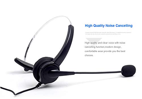 [Australia - AusPower] - TelPal Desk Top Computer Headset for Call Center, Noise Cancellation Monoral Office USB Headset for PC and Laptop 