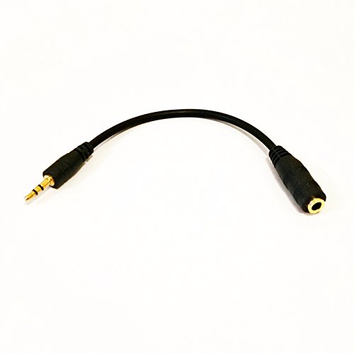 [Australia - AusPower] - 2pack 2.5mm Male to 3.5mm Female Headphone Jack AUX Audio Adapter Cable Cord (Straight, Black) straight 