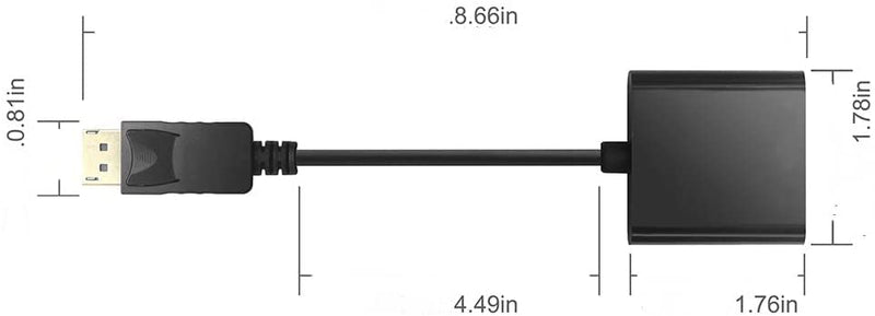 [Australia - AusPower] - DP to HDMI Adapter, Gold-Plated DisplayPort Male to HDMI Female Converter 60Hz Compaitible with PC Laptop Dell HP Monitor HDTV Projector and More Passive DPTOHDMI 