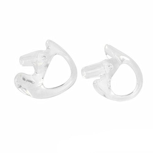 [Australia - AusPower] - EVERMAKET Two Way Radio Ear Mold Replacement Earpiece Insert for Acoustic Coil Tube Earbud, Clear-2 Pairs 