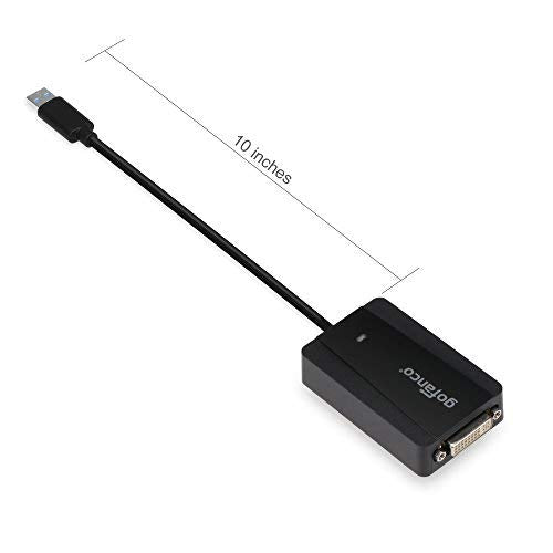 [Australia - AusPower] - gofanco USB 3.0 to DVI Video Graphics Adapter for Multiple Monitors - Up to 2048x1152 for Windows and macOS, DisplayLink Chip, Includes DVI-to-VGA Adapter for VGA Monitor, USB DVI (USB3DVI) USB 3.0 to DVI / VGA 