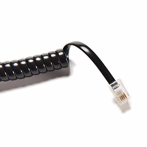 [Australia - AusPower] - Pasow Telephone Handset Coil Cord Phone Reciever RJ9 Coiled Cable,Coiled Length 0.8 to 6 feet Uncoiled (Black) Black 