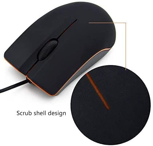 [Australia - AusPower] - Wired Mouse, USB Wired Computer Mouse for Right or Left Hand, Ergonomic Computer Mouse with Durable Clicks for PC, Computer, Laptop, Desktop, Chromebook, Notebook, Mac (Black) 