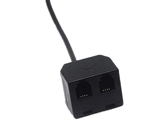 [Australia - AusPower] - SinLoon Telephone RJ9 4P4C Splitter Adapter Cable RJ9 Headset Extension Cord Adapter 1 Male to 2 Double Female Connector for Hot Desking Office Phones Handset Splitter (2 RJ9 FM) 