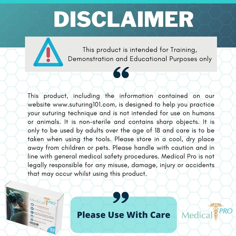 [Australia - AusPower] - Medical Creations Suture Practice Kit with Suturing Video Series by Board-Certified Surgeon and Ebook Training Guide - Silicone Suturing Pad with Tool Kit - for Any Student in The Medical Field 